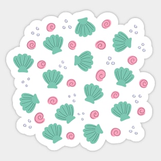 Seashells from the beach - Green Sticker